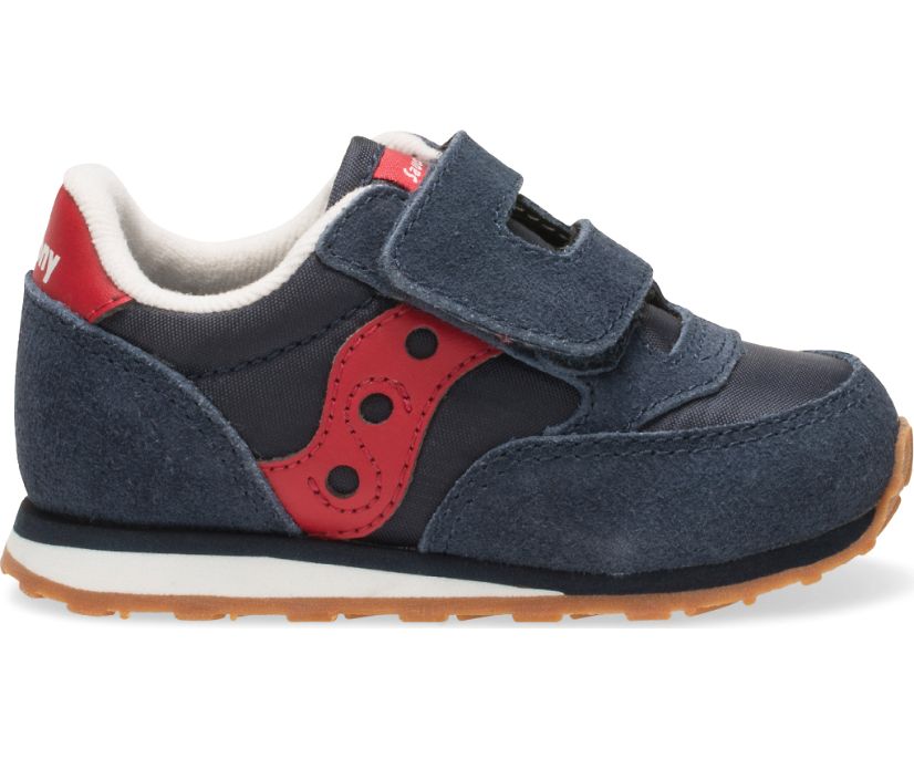 Kids\' Saucony Baby Jazz Hook & Loop Sneakers Navy / Red | Singapore 707TCEV